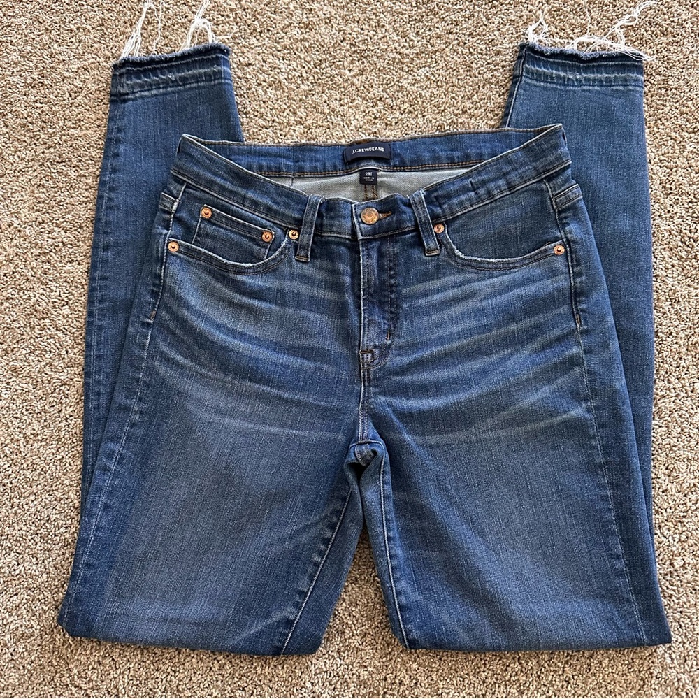 J. CREW | 8" Toothpick Let Down Hem Skinny Denim Jeans 28T